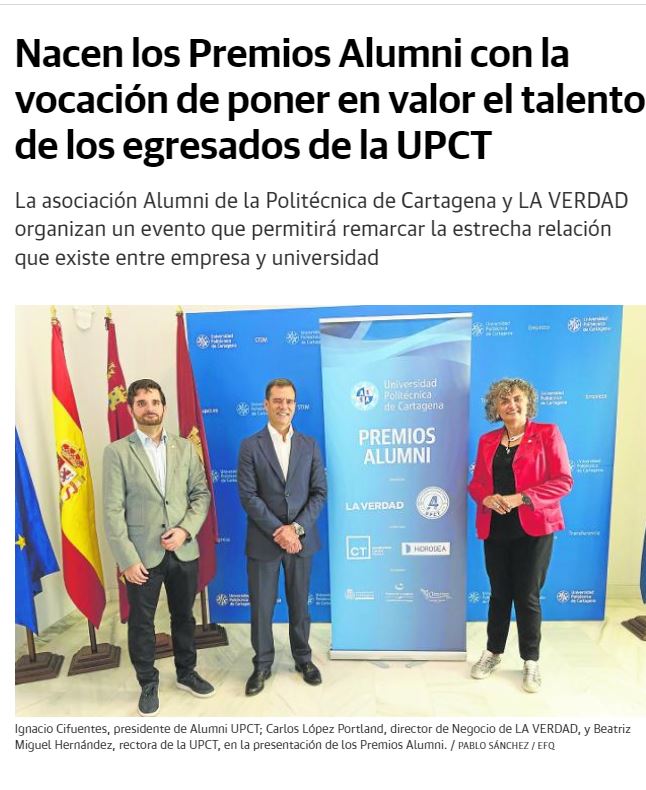 Imagen Premios Alumni UPCT 2022