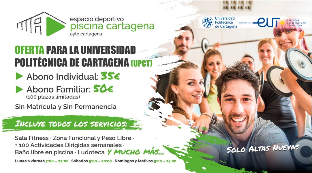 Imagen Oferta Espacio Deportivo Piscina Municipal Cartagena para Estudiantes y Personal UPCT