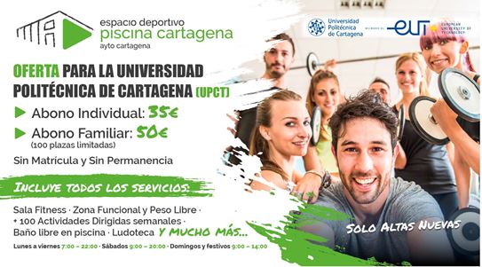 Imagen Oferta  Piscina Municipal Cartagena para Estudiantes y Personal UPCT