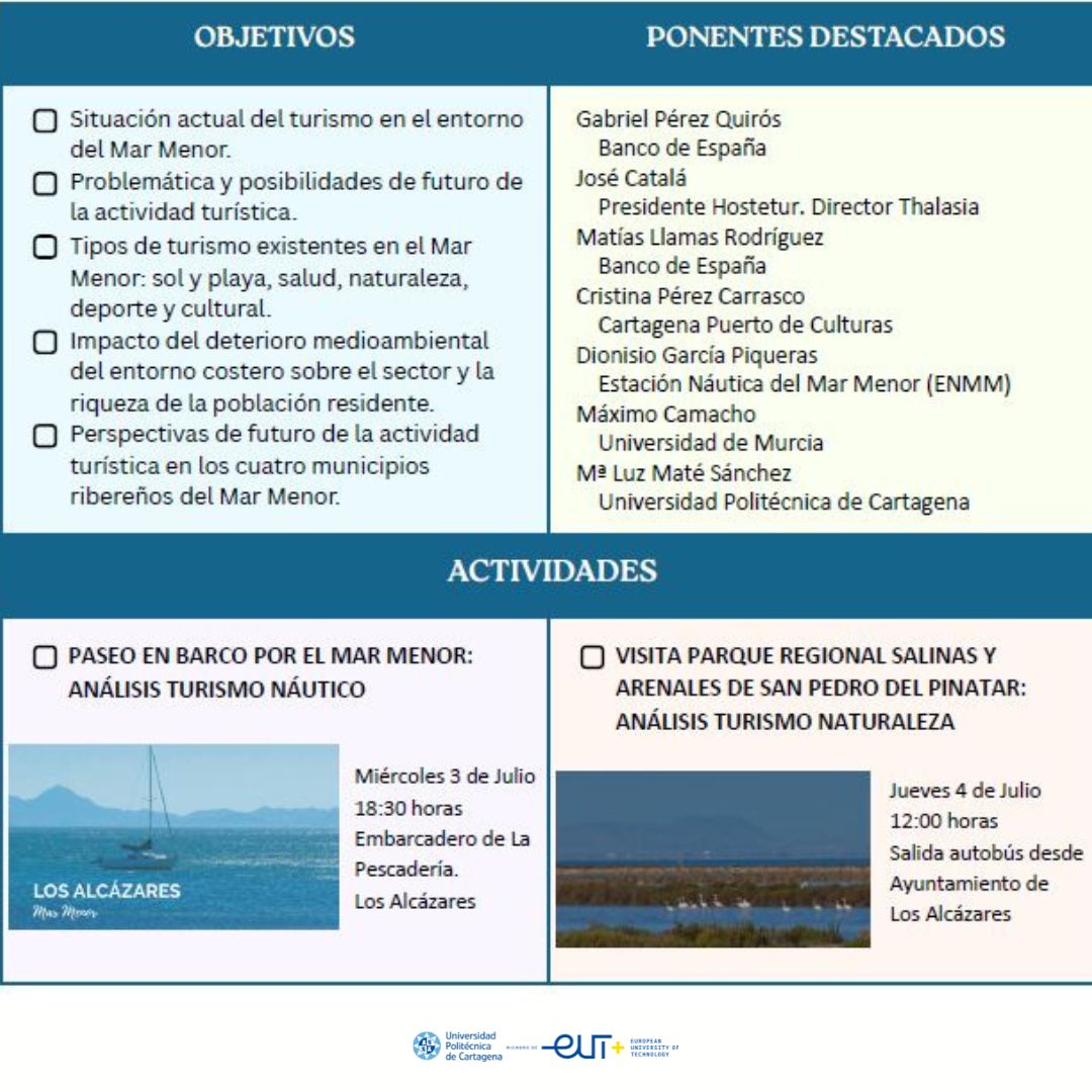 Imagen Curso de Verano, Turismo en el Mar Menor: presente y futuro