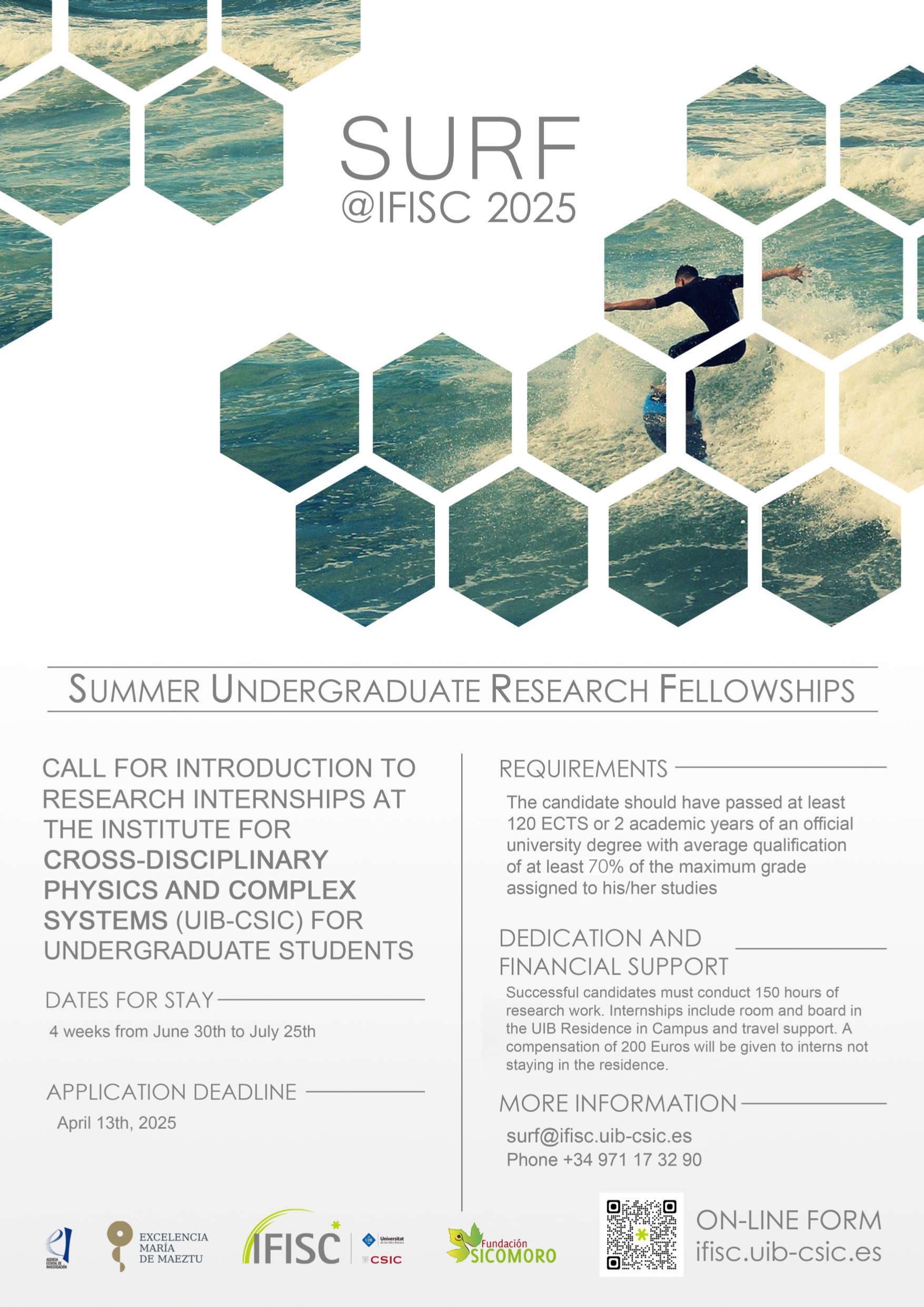 Imagen Convocatoria Becas SURF@IFISC 2025 en Mallorca